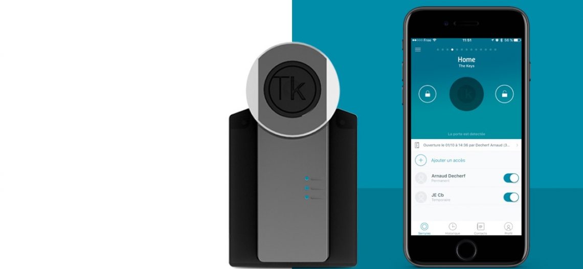 Notre Veille : TheKeys, une serrure connectée qui s’installe en 2 minutes<span class="wtr-time-wrap block after-title"><span class="wtr-time-number">1</span> min de lecture pour cet article.</span>