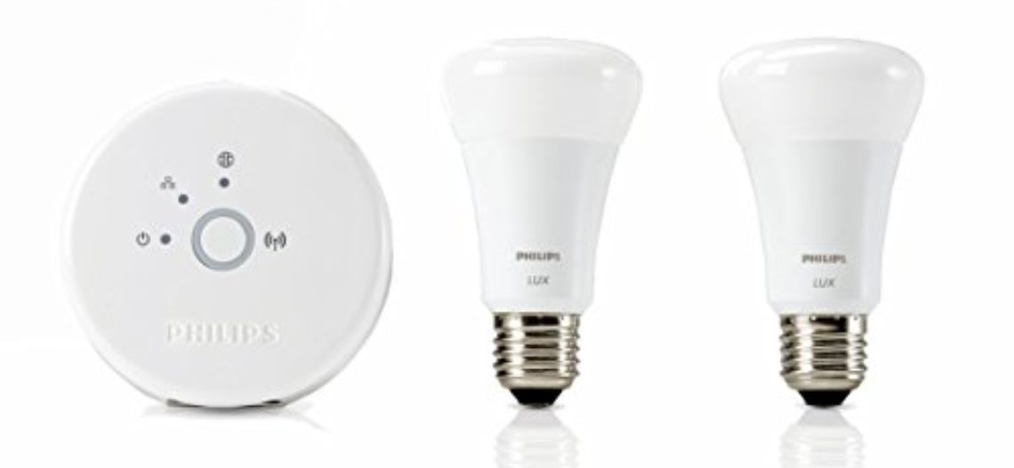 [Bon Plan Philips HUE Philips Hue Kit de Démarrage LUX de 2 Ampoules LED connectées + Pont de Connexion Pilotable via smartphone
